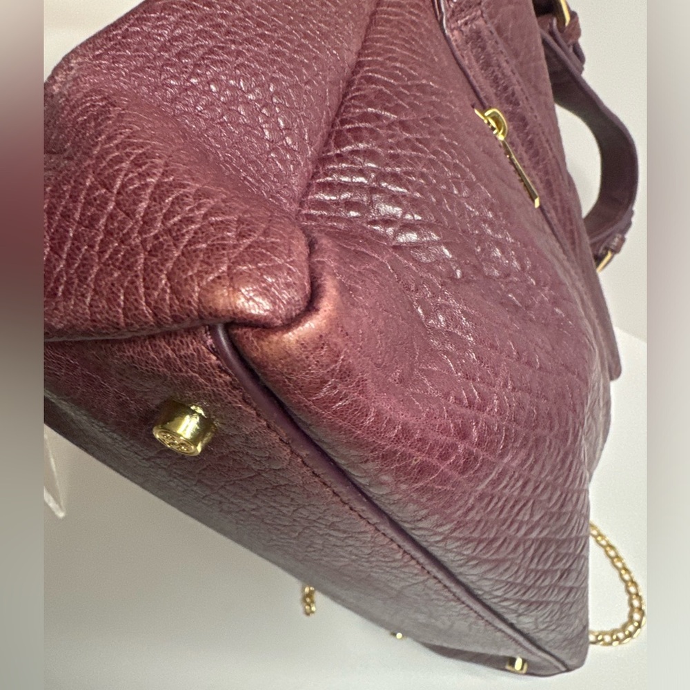 ☘️#159 Tory Burch Vintage 797 Pebbled Leather Two-Way Bag Gold-Tone Hardware - Picture 8 of 14